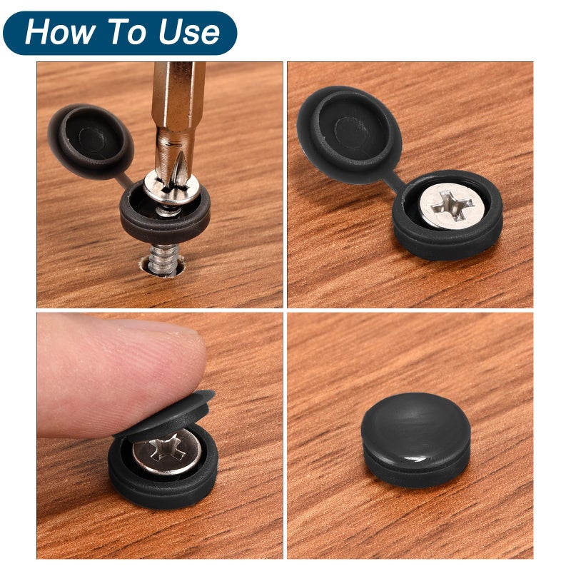 يو إكس سيل أغطية براغي uxcell 100 قطعة، 6 مم/0.24 بوصة أغطية براغي معرف، أغطية براغي مفصلية من البولي فينيل كلوريد لتغطية رؤوس البراغي (بني داكن) - Image 4